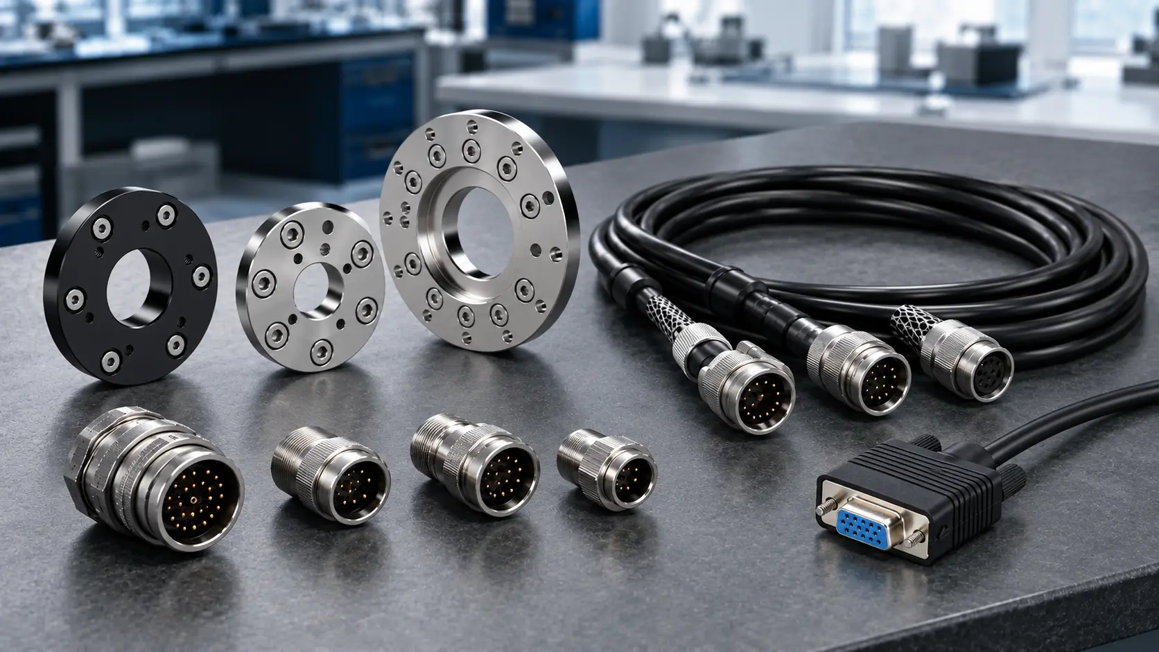 Cableados y conectores para interfaces de robot
