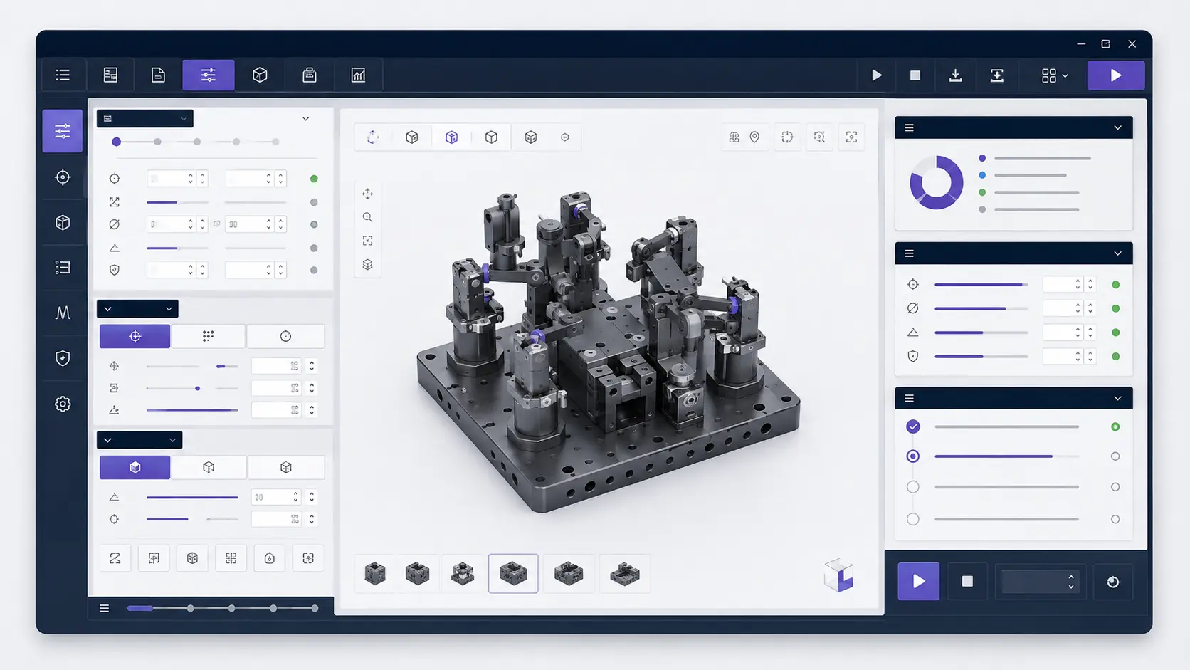 Ejemplo conceptual de panel de configuración y seguimiento